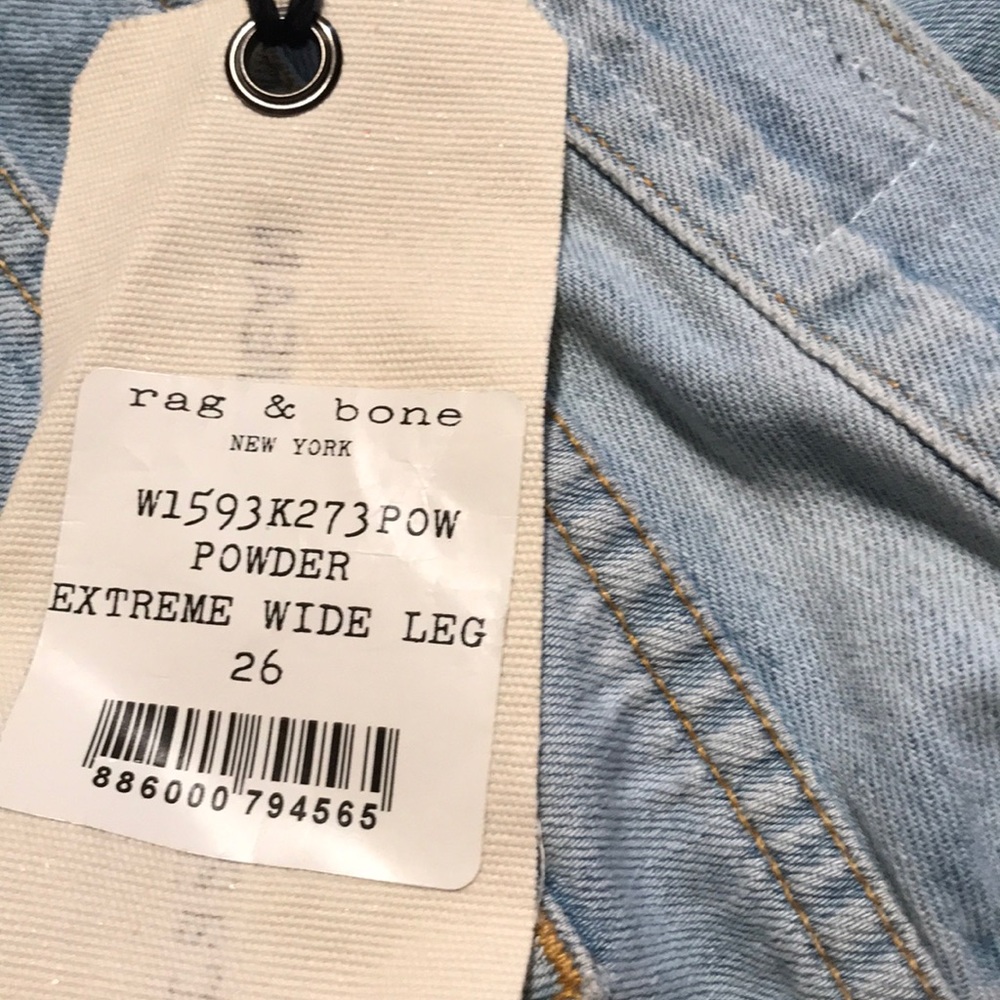 NWT Rag & Bone Powder blue cotton faded boyfriend Size 26 - Picture 2 of 7
